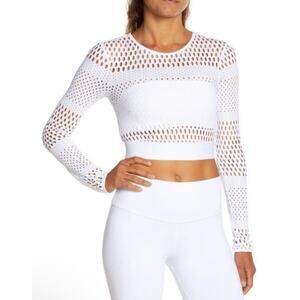 ALO Yoga Haute Girl Summer Mesh Long Sleeve Top XS